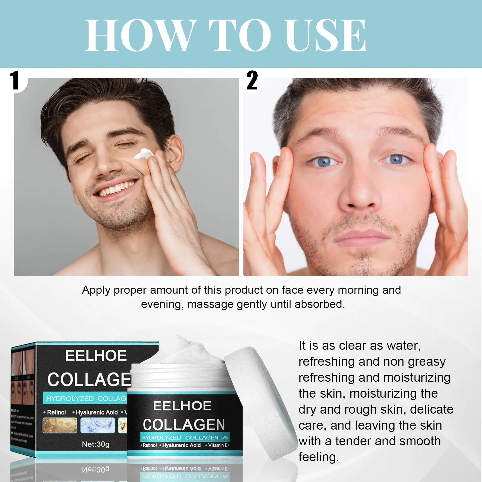 Men's Anti-Aging Cream Skin Firming Fading Wrinkle Hydrating and Brightening Facial Wrinkle Removal Moisturizing Facial Cream
