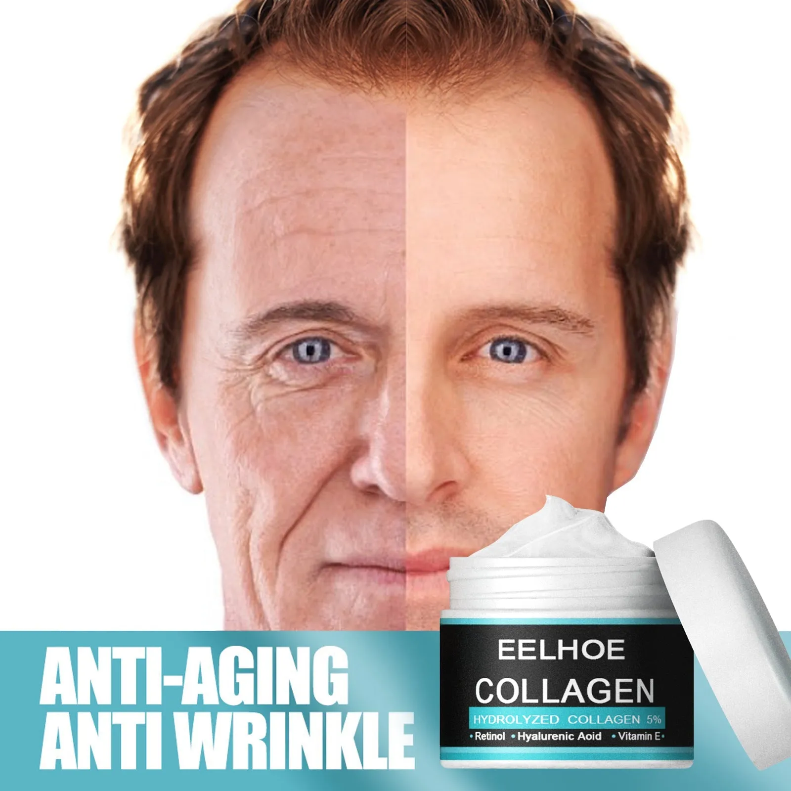 Men's Anti-Aging Cream Skin Firming Fading Wrinkle Hydrating and Brightening Facial Wrinkle Removal Moisturizing Facial Cream