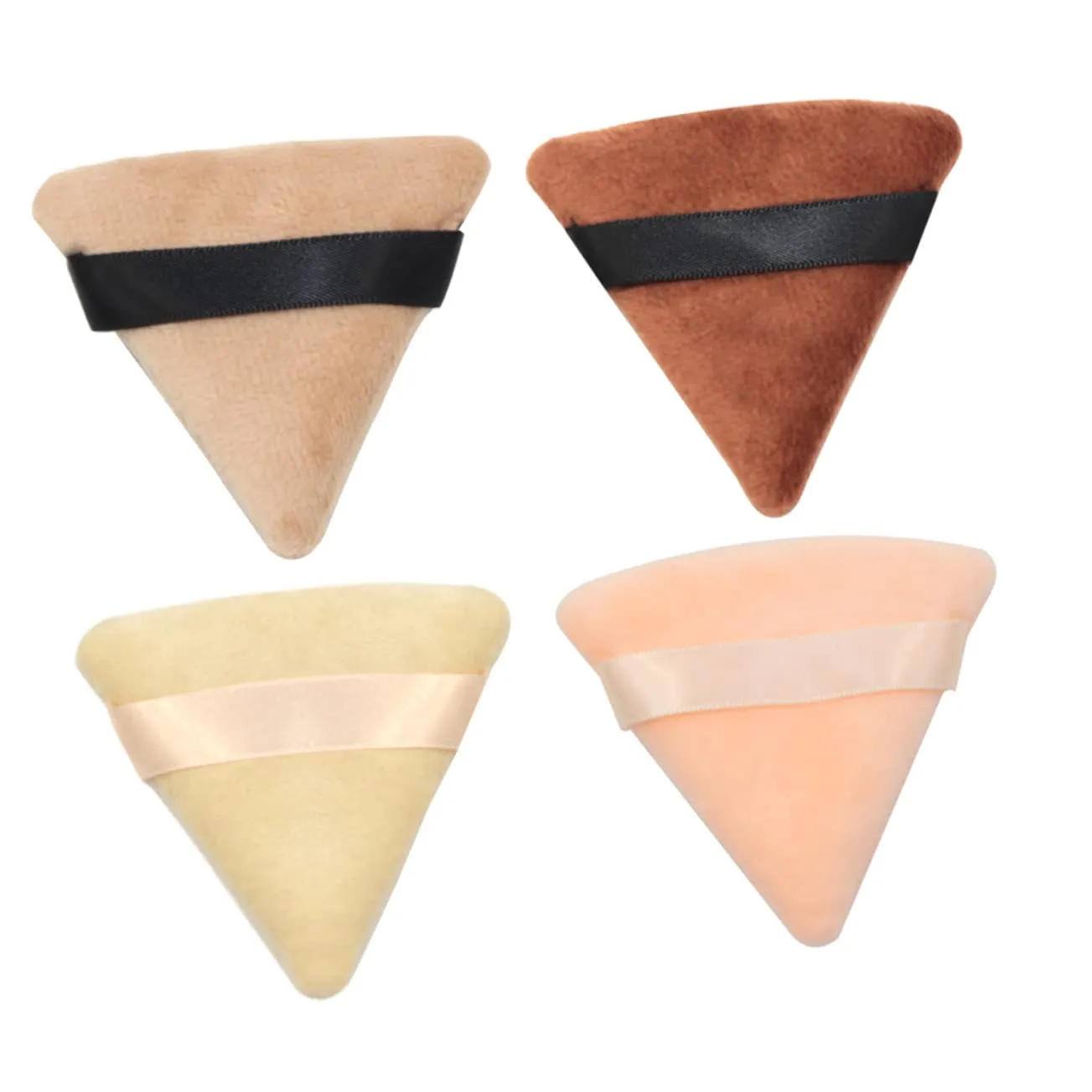 MERRYHAPY Facial Powder Puff Set of 4 Triangle Makeup Sponges for Loose Powder Application