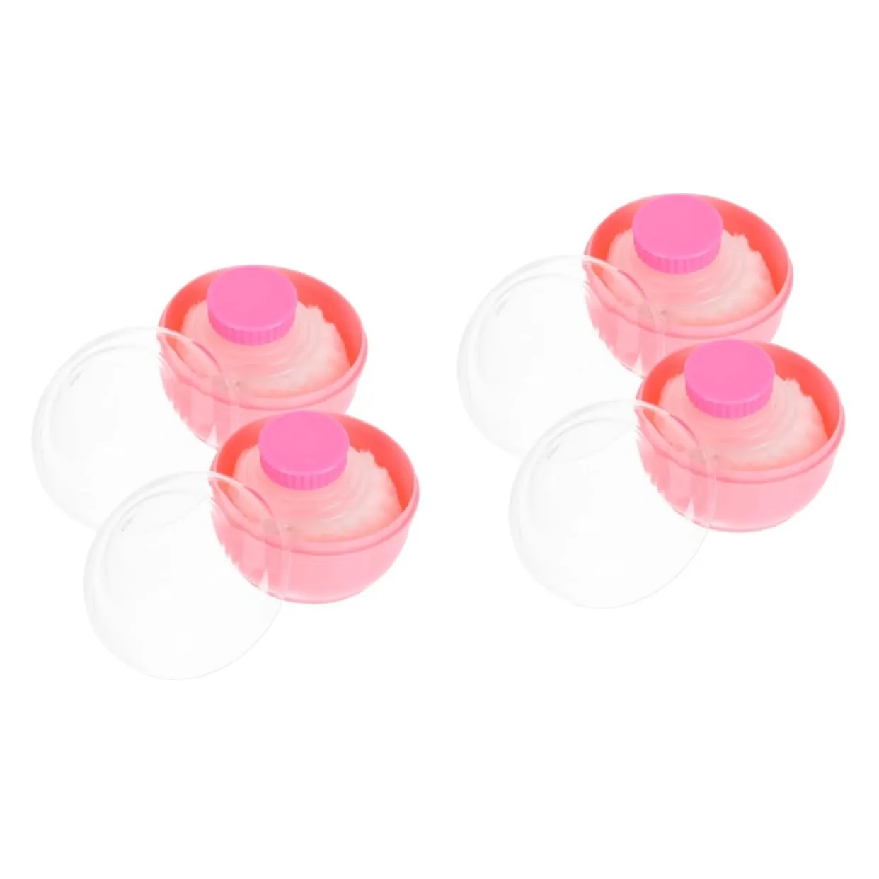 Mikinona 4pcs Body Powder Puff Containers Empty Powder Boxes for Loose and Talcum Travel Case for Dispensing Skin-friendly Storage