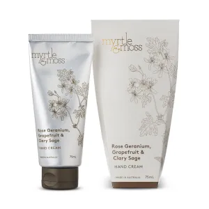 Myrtle and Moss Rose Geranium, Grapefruit & Clary Sage Hand Cream 75ml