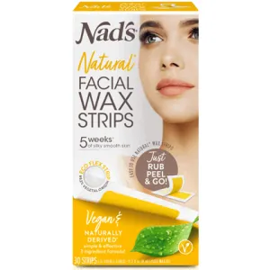 Nad's Natural Facial Wax Strips 30Pk