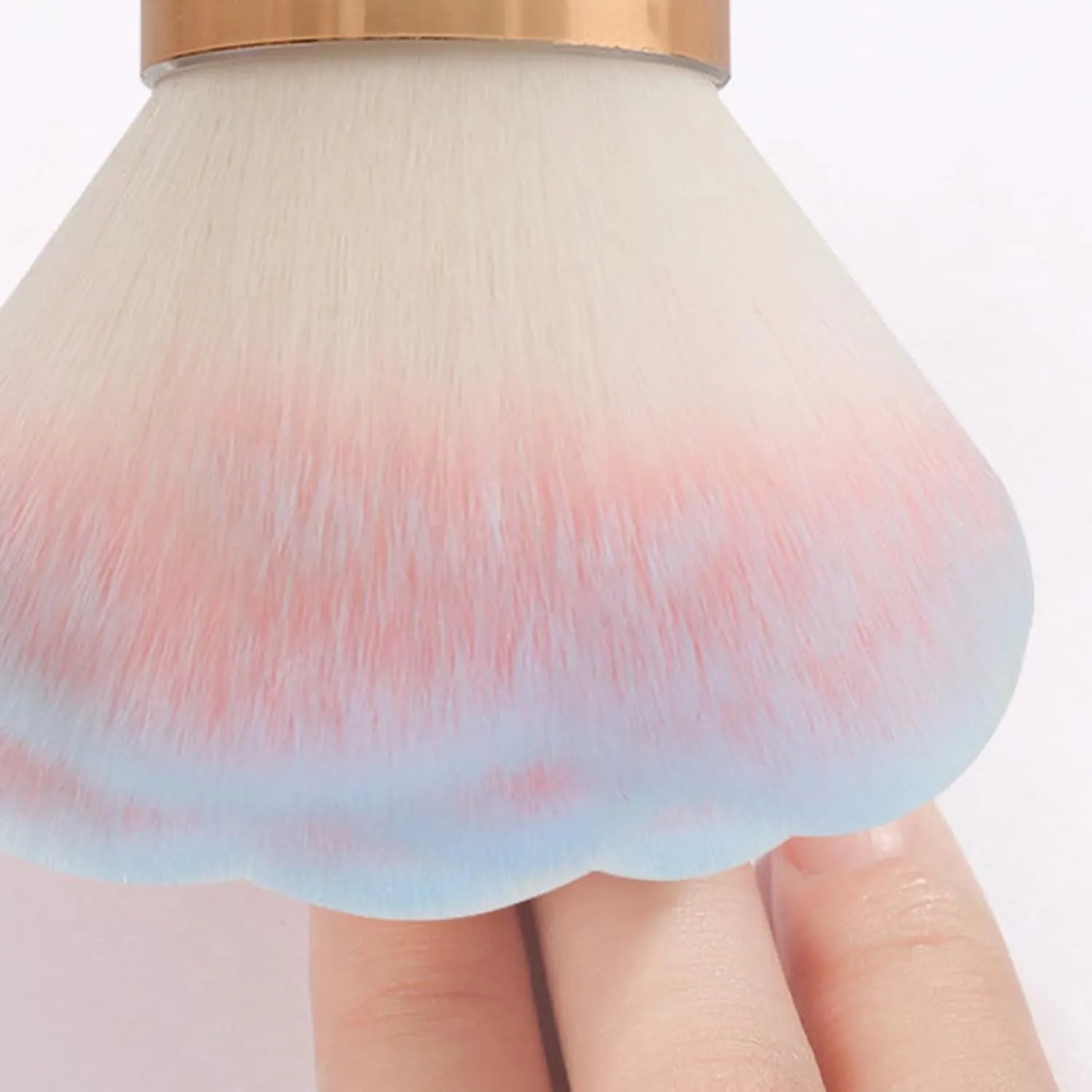 Nail Art Dusting Brush Makeup Brush with Rhinestone Handle Nail Art Dust Powder Remover Cleaner Brush Multi purpose Loose Power Blush White