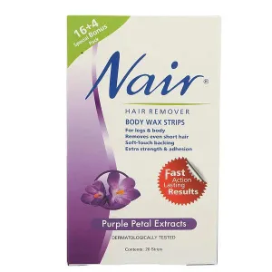 NAIR BODY WAX STRIPS PURPLE PETAL 20 STRIPS