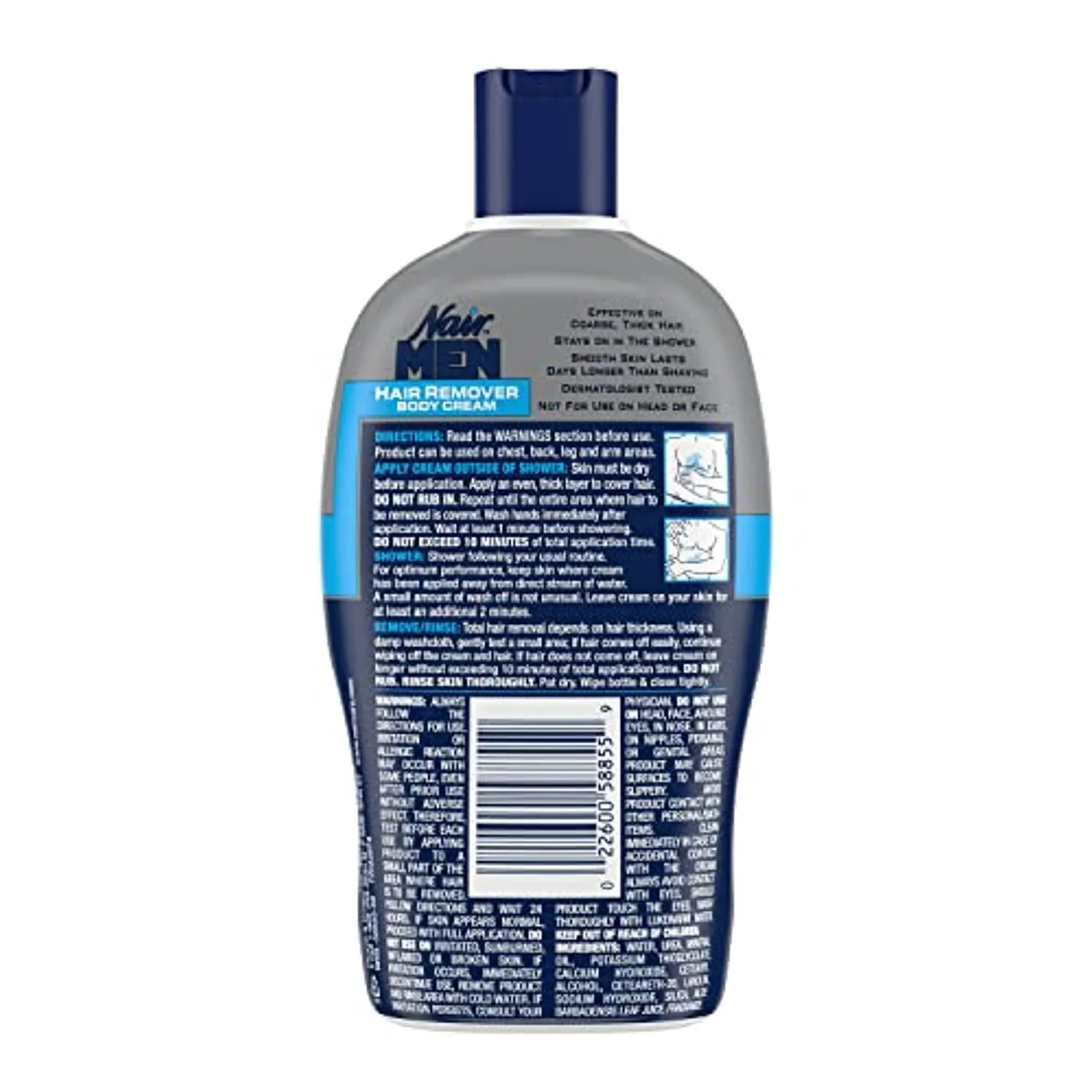 Nair Hair Remover for Men Hair Remover Body Cream, 13 oz. (Packaging May Vary)