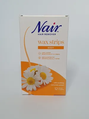 Nair Hair Remover Wax Strips Body 12 Wax Strips