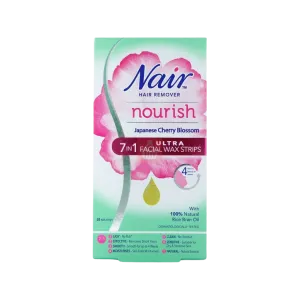 Nair Nourish Ultra 7in1 Facial Wax Strips Japanese Cherry Blossom 20Pcs