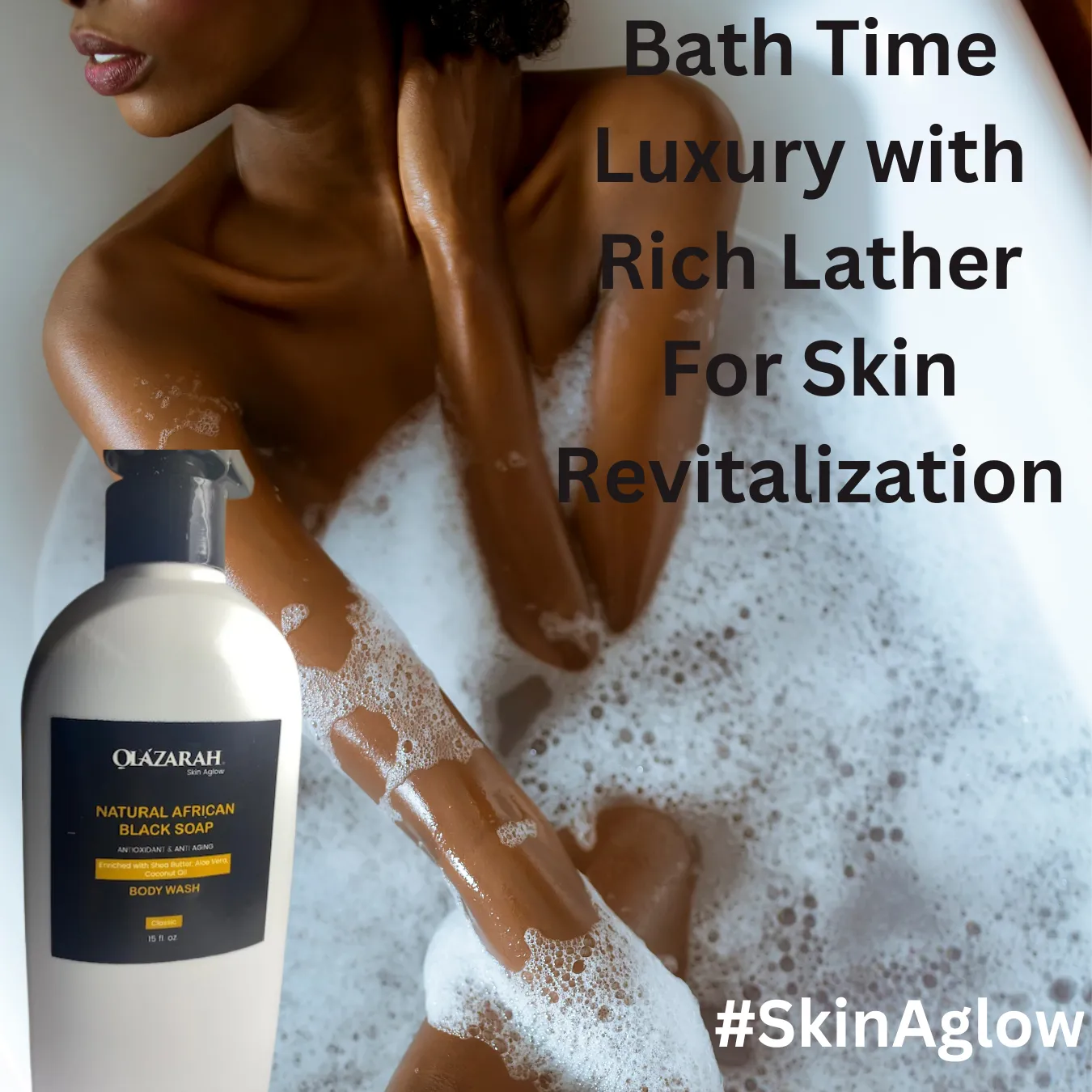 Natural African Black Soap Body Wash/Gel: Antioxidant & Anti-Aging Skin | 15 Fl. oz.
