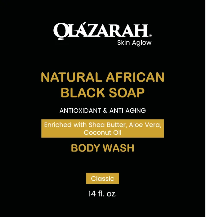 Natural African Black Soap Body Wash/Gel: Antioxidant & Anti-Aging Skin | 15 Fl. oz.