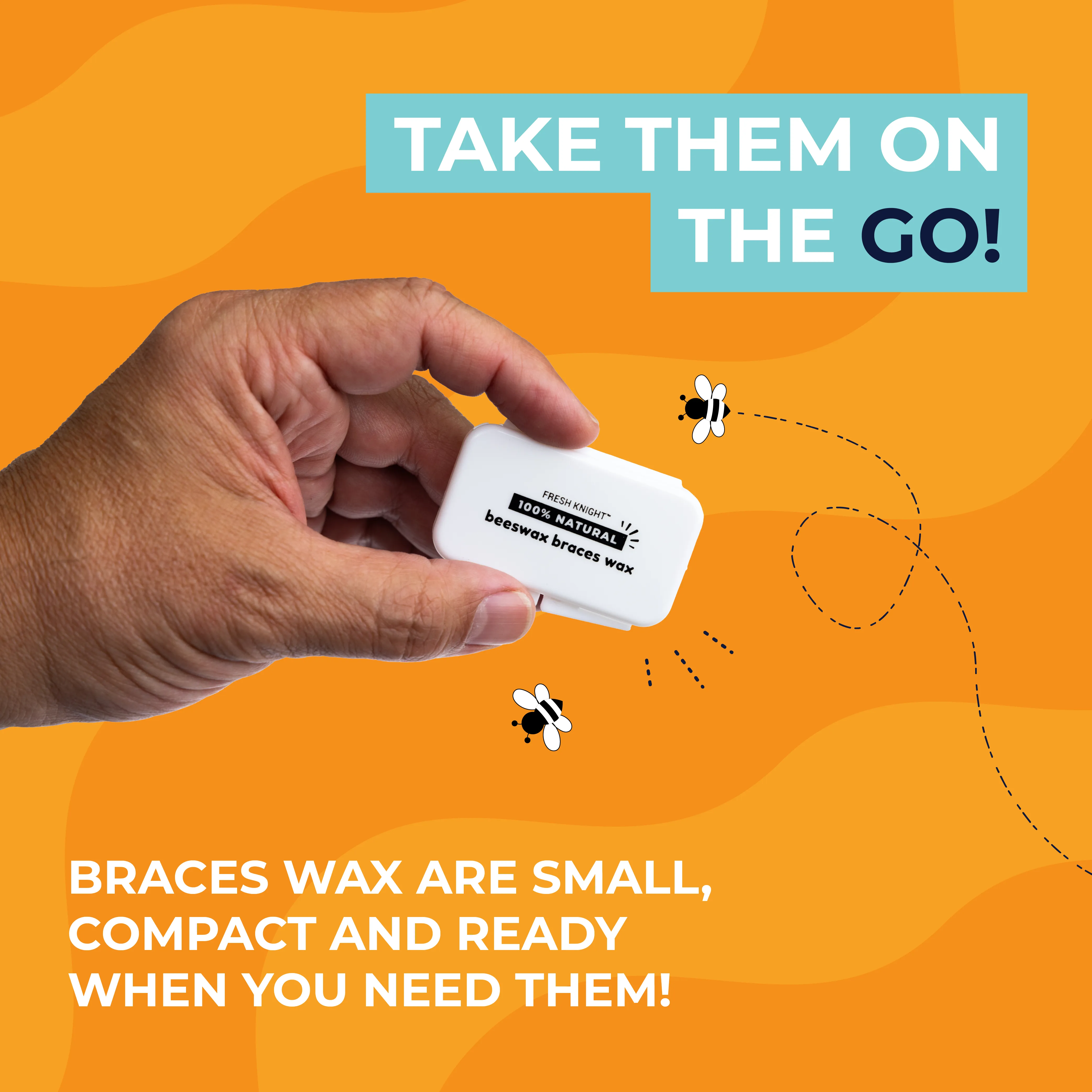 Natural Braces Wax made from Beeswax Pre-cut strips - 6 pack