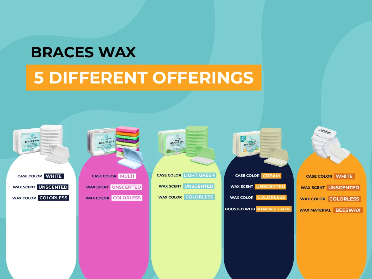 Natural Braces Wax made from Beeswax Pre-cut strips - 6 pack