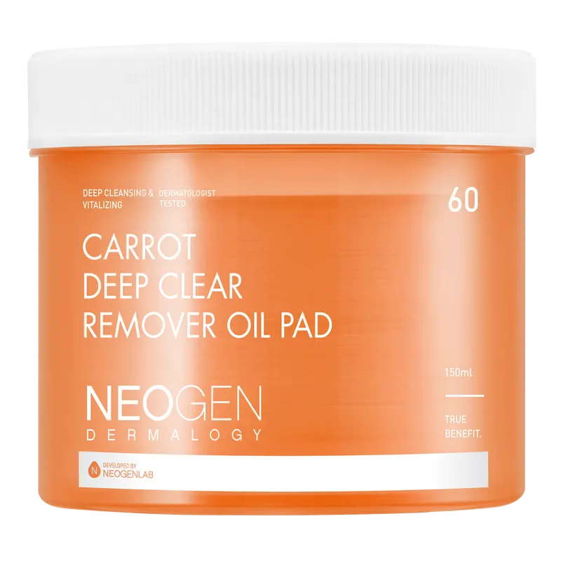 [NeoGen] DERMALOGY CARROT DEEP CLEAR OIL PAD 150ML (60 PADS)