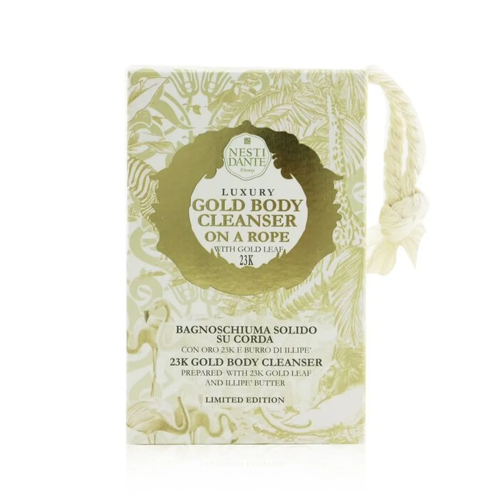 NESTI DANTE - Luxury Body Cleanser on a Rope - 23K Gold Body Cleanser With Gold Leaf (Limited Edition)