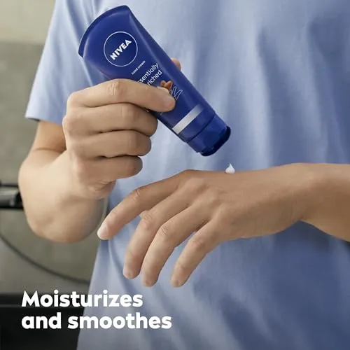 NIVEA Moisturizing Must-Haves Skin Care Set, Essentially Enriched Hand Cream with Almond Oil and Shea Butter, 2.6 Oz Tube (Pack of 2)   Moisture Lip Care Lip Balm, 0.17 Oz Stick (Pack of 2)