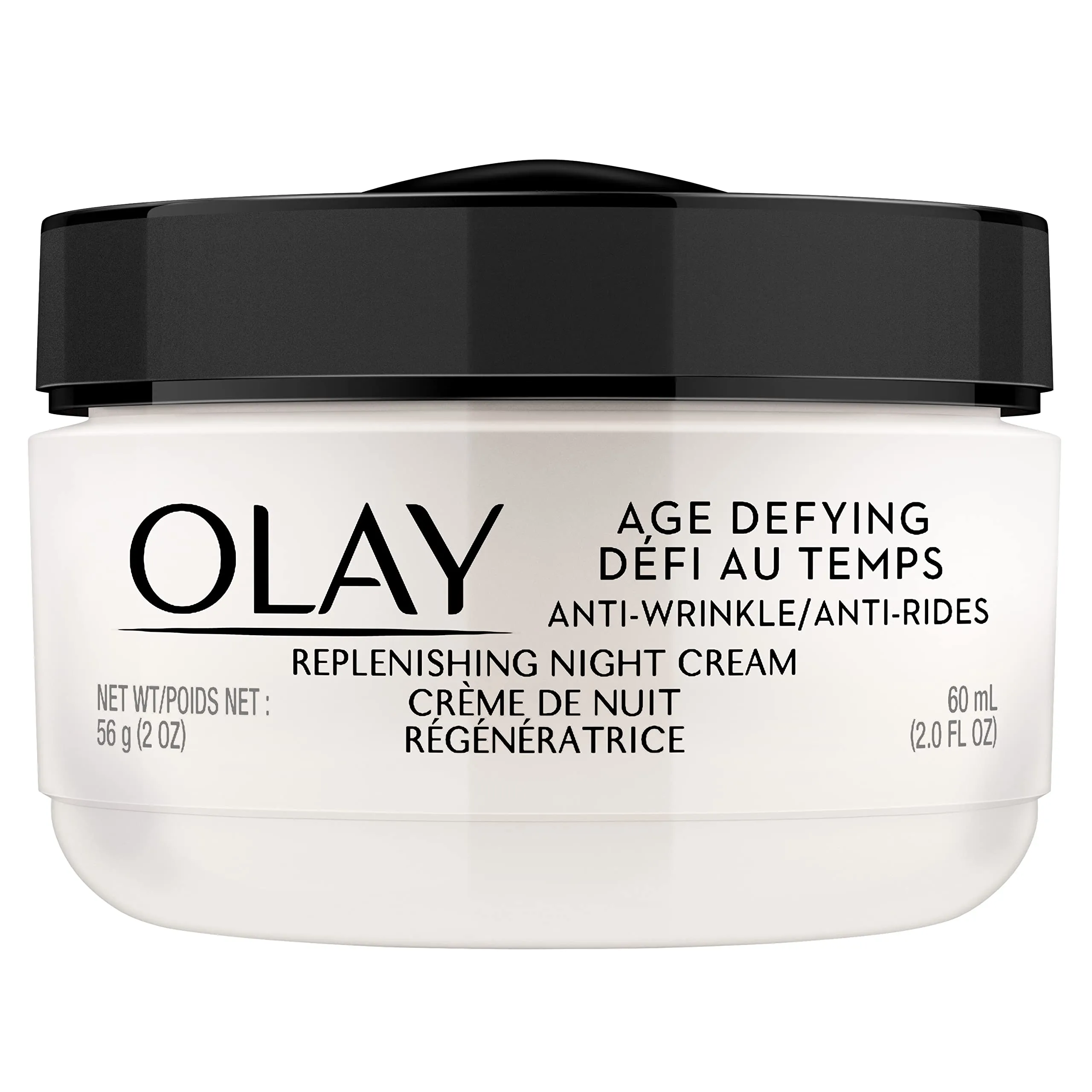 Olay Age Defying Night Face Cream, Anti-Wrinkle, 2-in-1 Replenishing Face Cream, 60 mL