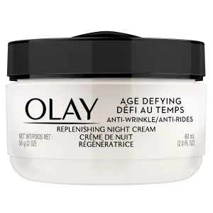 Olay Age Defying Night Face Cream, Anti-Wrinkle, 2-in-1 Replenishing Face Cream, 60 mL