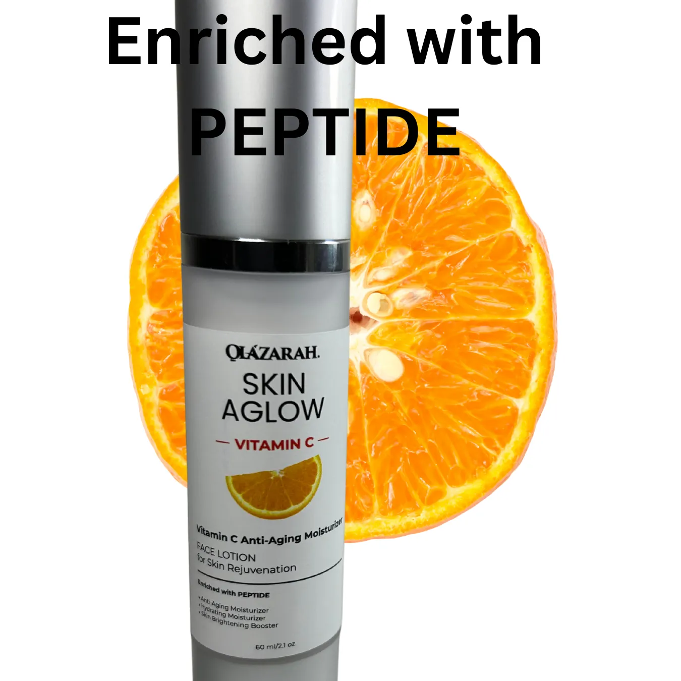 OLAZARAH Skin Aglow Vitamin C Anti-Aging Moisturizer Face Lotion for Skin Rejuvenation, Enriched with Peptide, 2.1 Fl. oz.