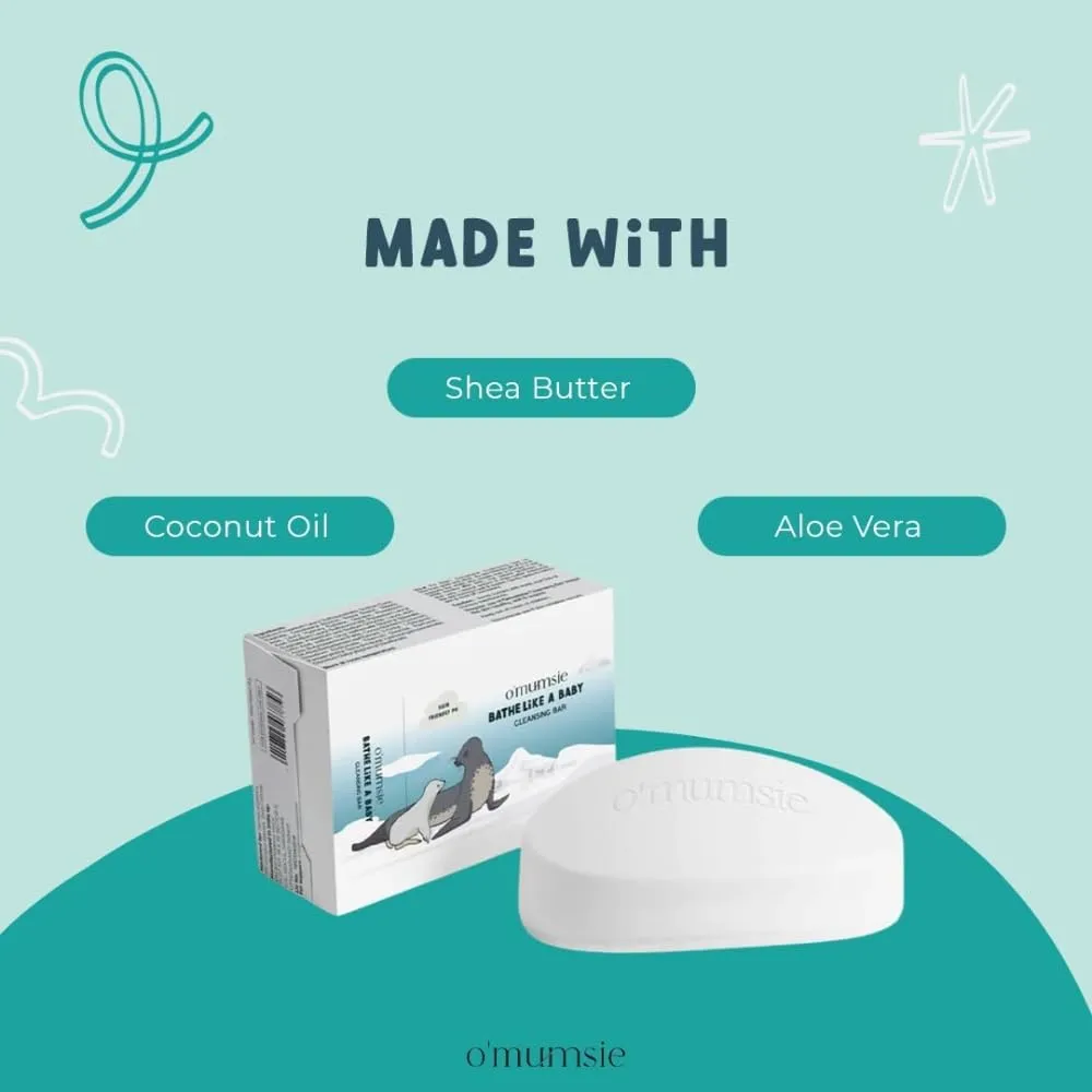 O'mumsie Bathe Like A Baby | Moisture Bathing Bar Baby Soap | Pack of 2