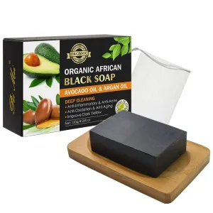 Organic African Black Soap Deep Cleaning Anti-Aging Repair 120g