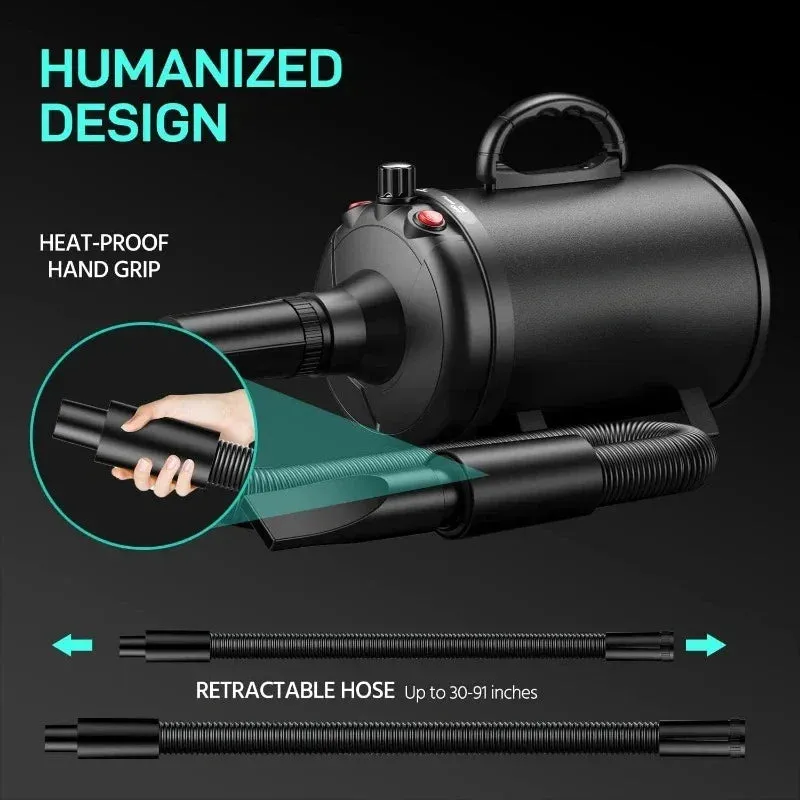 Pet Hair Vacuum Cleaner Hair Dryer 5 in 1 Pet Grooming Kit with Larger Capacity Hair Dust Cup Dog Brush