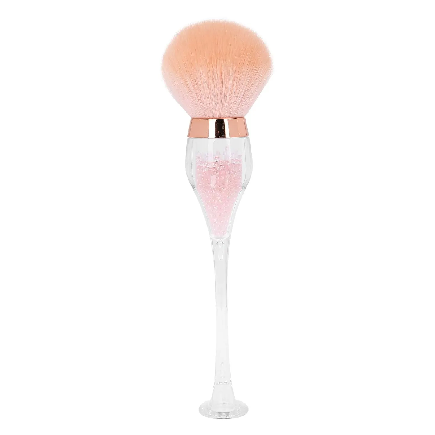 Pink Makeup Brush,Nail Art Dust Powder Remover Brush,Professional Nail Art Dust Removal Brush Portable Blusher Long Loose Powder Brush Manicure Tool