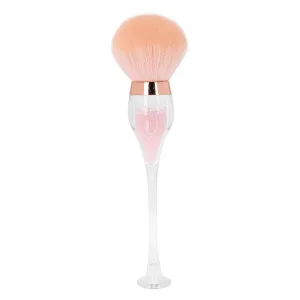 Pink Makeup Brush,Nail Art Dust Powder Remover Brush,Professional Nail Art Dust Removal Brush Portable Blusher Long Loose Powder Brush Manicure Tool