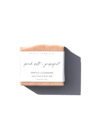 Pink Salt   Grapefruit Cleansing Bar Handmade Tallow and Goat Milk Soap Bar