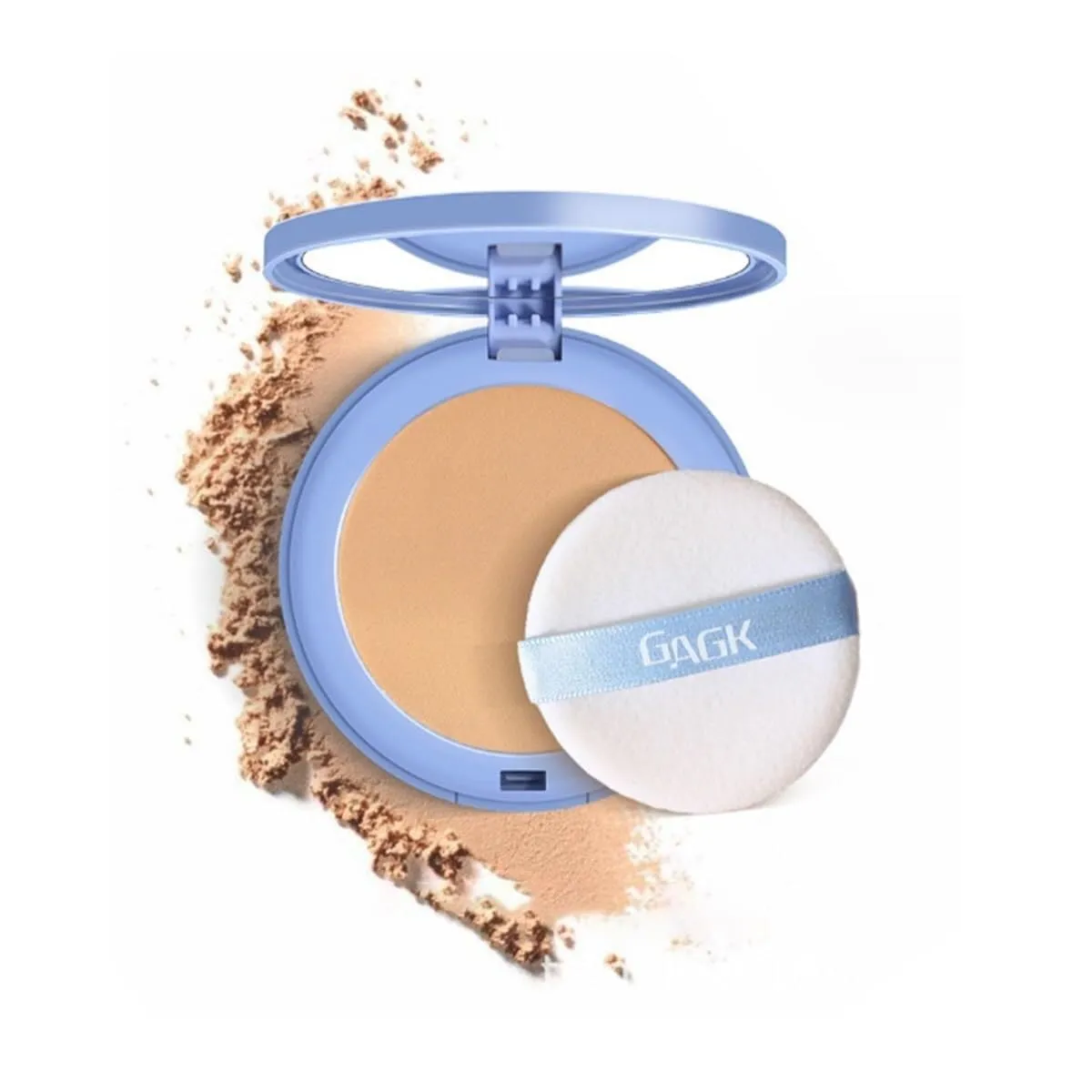 Polvo GAGK, Polvo Compacto Perfection Mate, Oil Control Face Pressed Powder, Waterproof Face Powder, Summer Oil Control Setting Powder, Lightweight Facial Makeup for Soft Focus Finish(#02 NATURAL BEIG