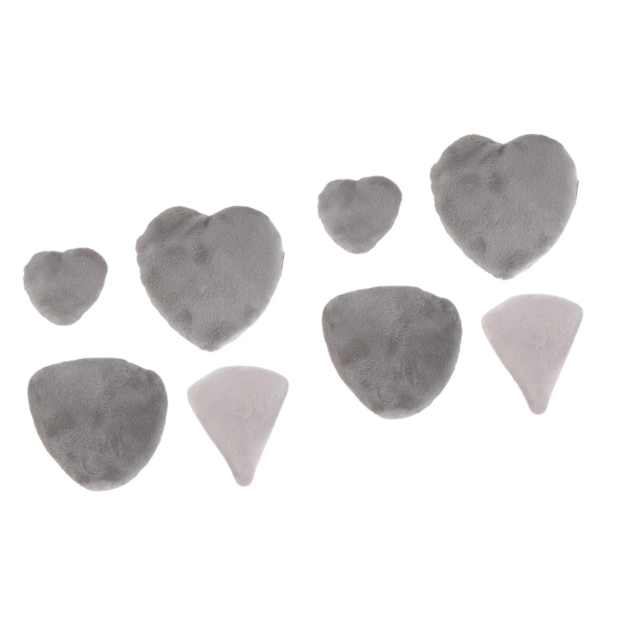 POPETPOP 8pcs Heart Shaped Loose Powder Puff High Density Makeup Applicators for Fluffy Skin-friendly Design Gray Color for All Ages