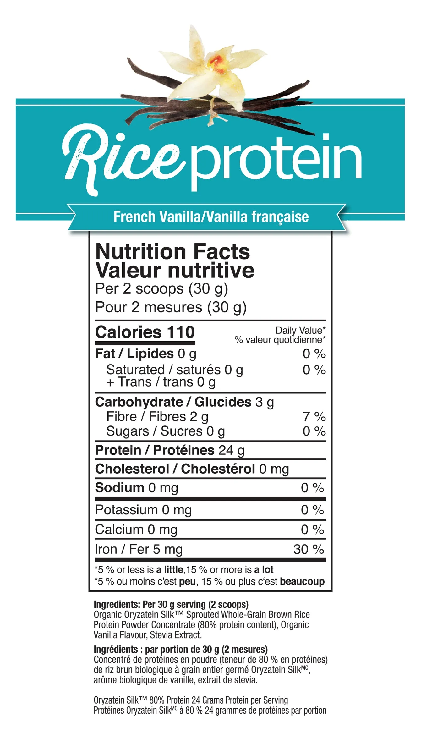 Prairie Naturals Organic Sprouted Brown Rice Protein, French Vanilla