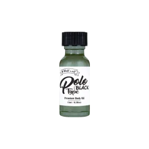 Premium Body Oil - Inspired by Polo Black (0.5 Fl Oz / 15 ml)