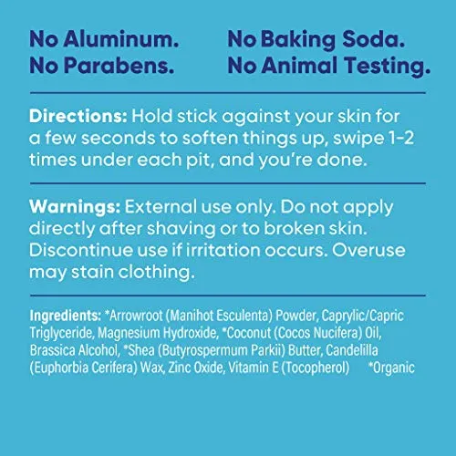 Pretty Frank Natural Deodorant Stick – Baking Soda-Free, Natural Deodorant for Women, Men & Teens, Aluminum-Free, Made with Organic, Safe, and Effective Ingredients (Unscented, 1pk)