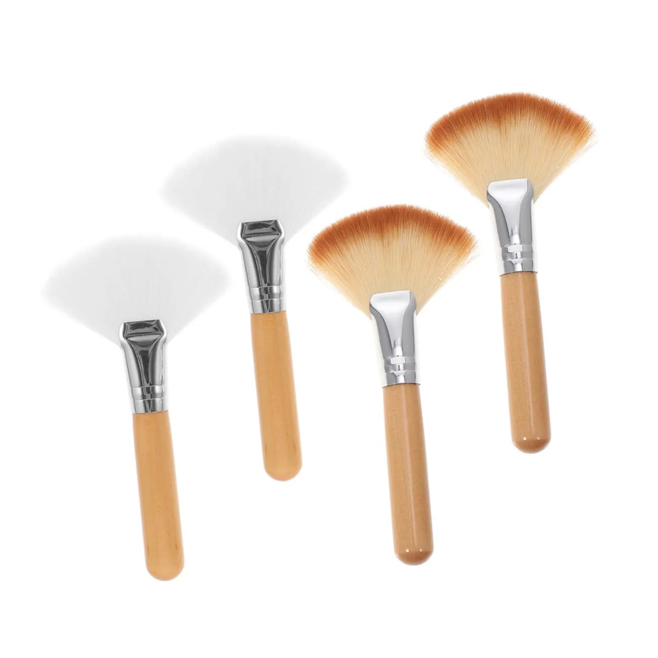 Professional Makeup Brushes 4pcs Set for Powder Blush Highlighter Easy to Clean