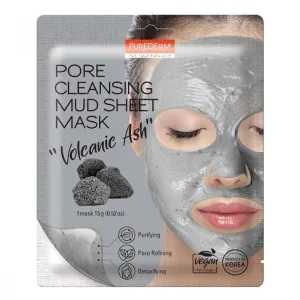 PUREDERM MUD SHEET MASK VOLCANIE ASH 10G