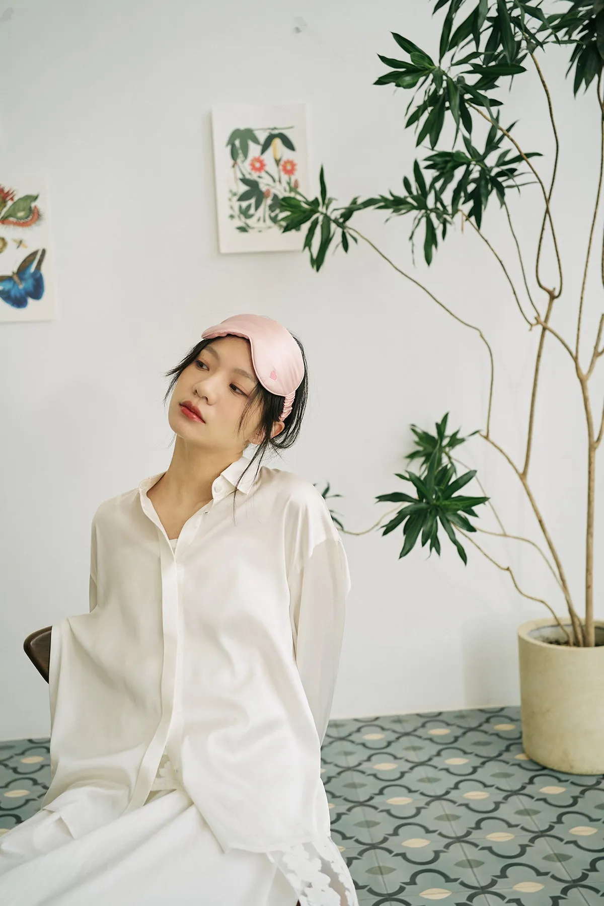 "Love Heart" Silk Sleep Eye Mask - Pink
