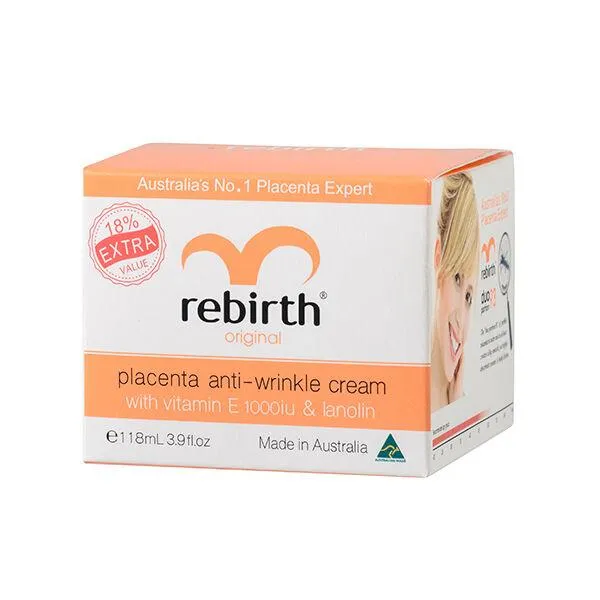 Rebirth Placenta Anti-Wrinkle Cream with Vitamin E & Lanolin 118ml