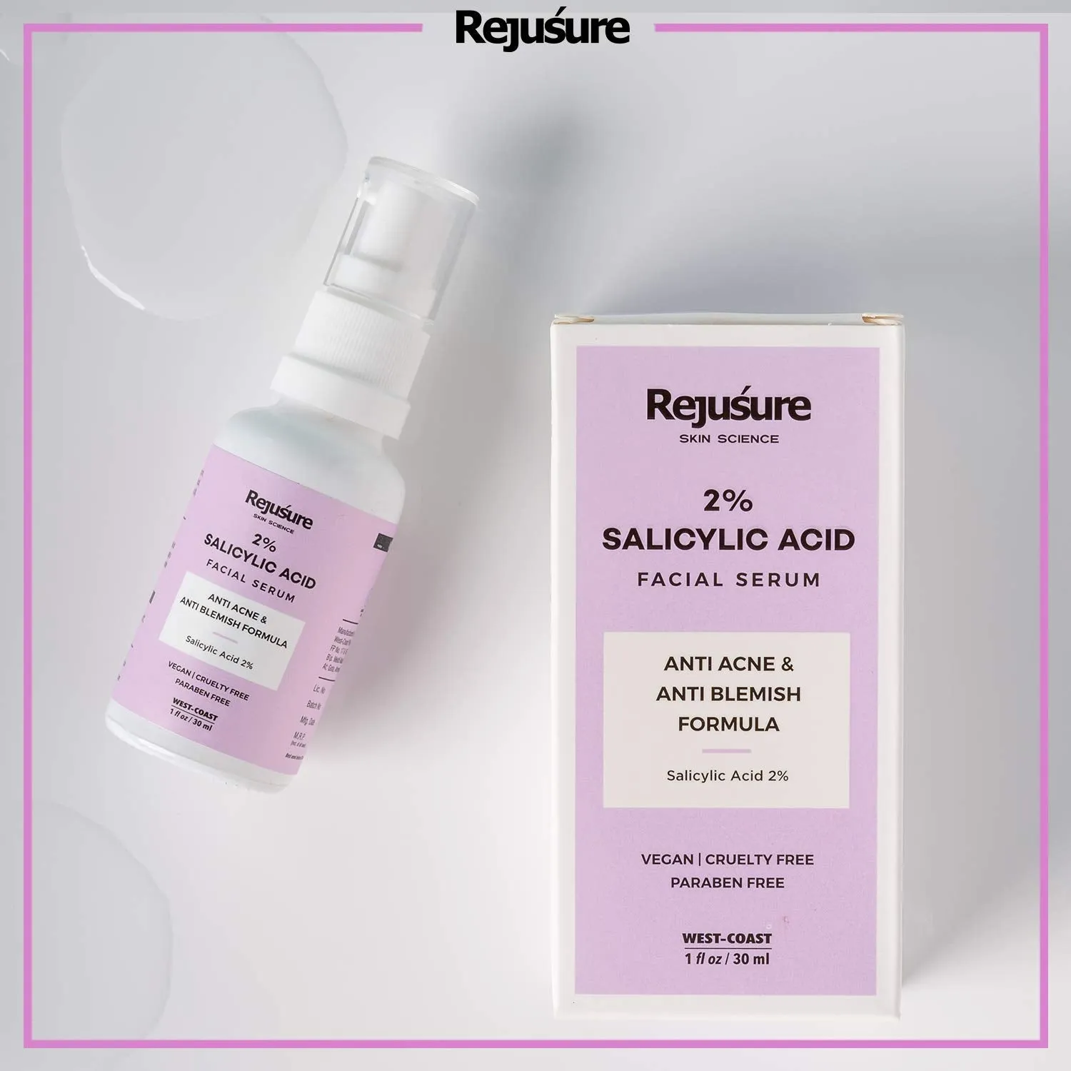 Rejusure 2% Salicylic Acid Facial Serum - 30ml (Pack of 2)