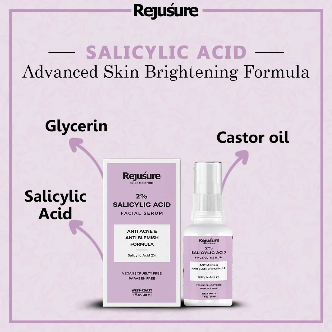 Rejusure 2% Salicylic Acid Facial Serum - 30ml (Pack of 2)