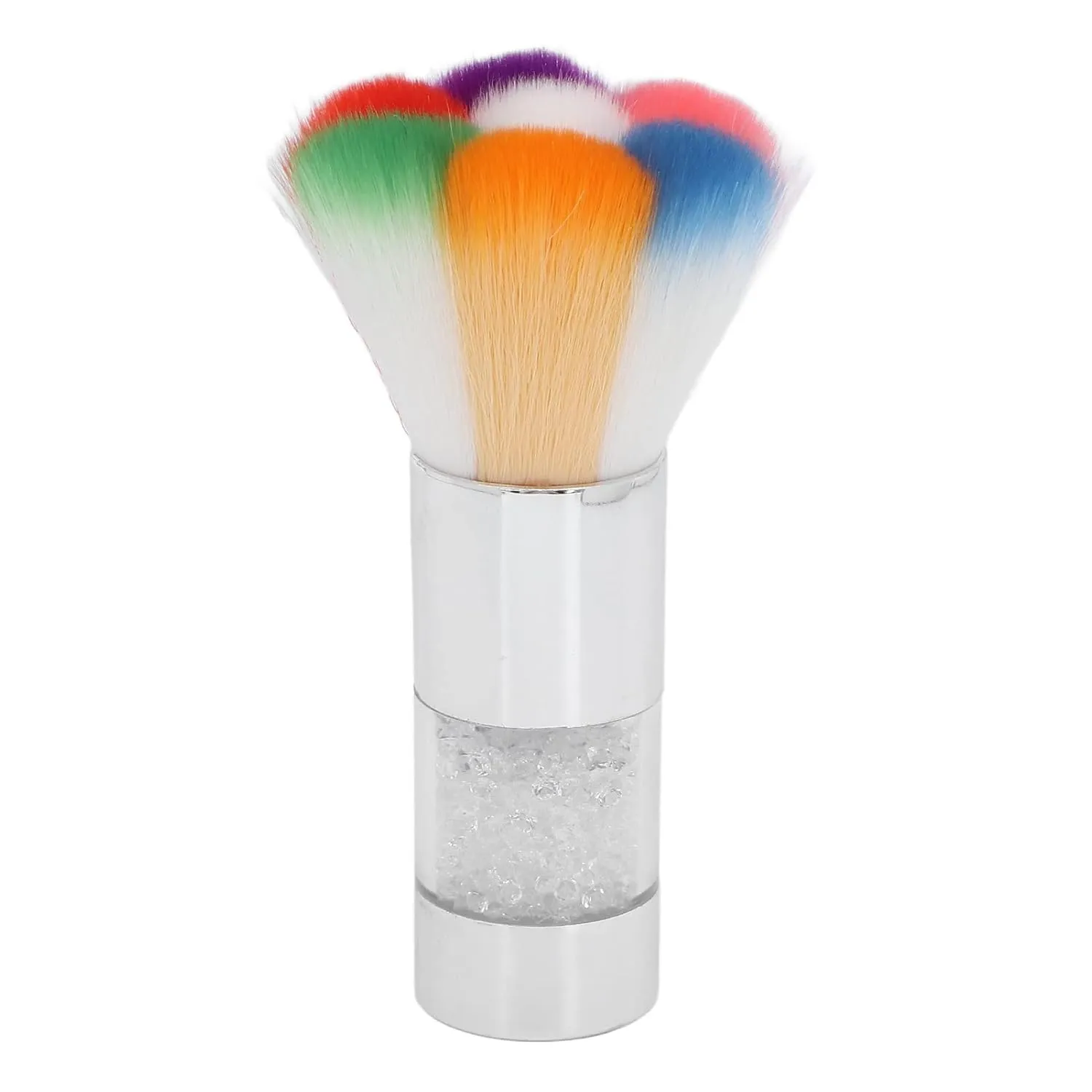 Restokki Makeup Brush, Fashionably Rhinestones Inlaid Loose Powder Foundation Brush Nail Art Dust Remover for Home Use (Silver)