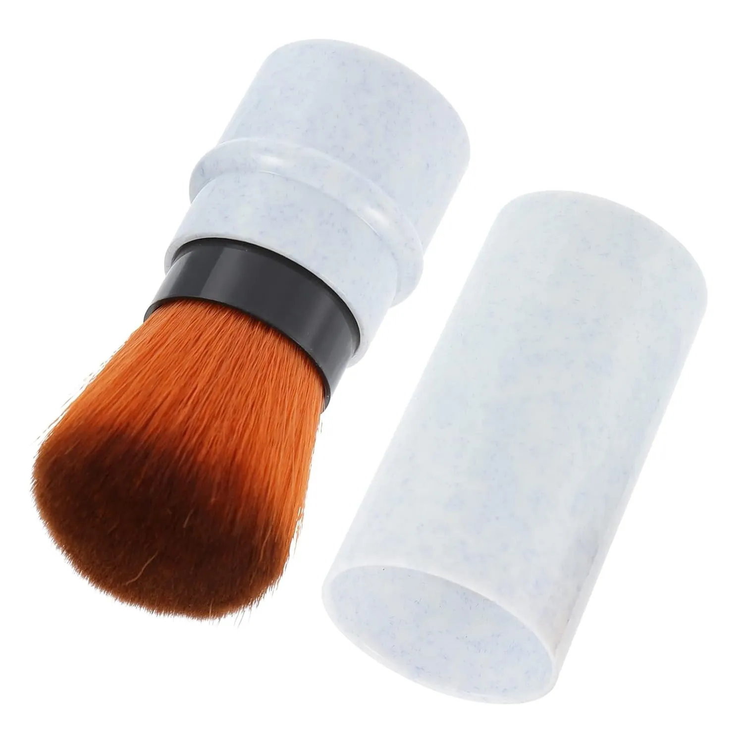 Retractable Marble Pattern Blush Brush Fluffy Makeup Brush for Loose Powder Blending Blush for Daily Easy to Clean for All Makeup