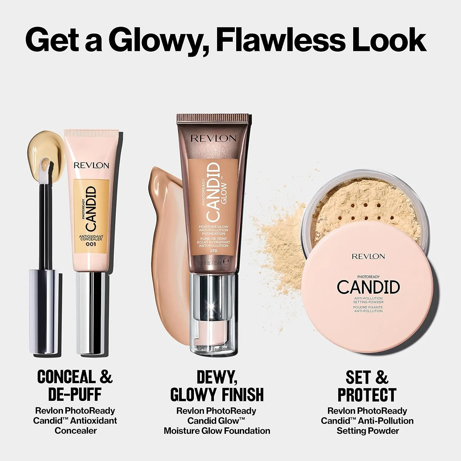 Revlon PhotoReady Candid Glow Moisture Glow Anti-Pollution Foundation with Vitamin E and Prickly Pear Oil, Anti-Blue Light Ingredients, without Parabens, Pthalates, and Fragrances, Tawny, 0.75 oz
