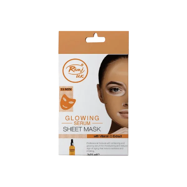 RIVAJ GLOWING SERUM SHEET MASK 3PCS 25ML