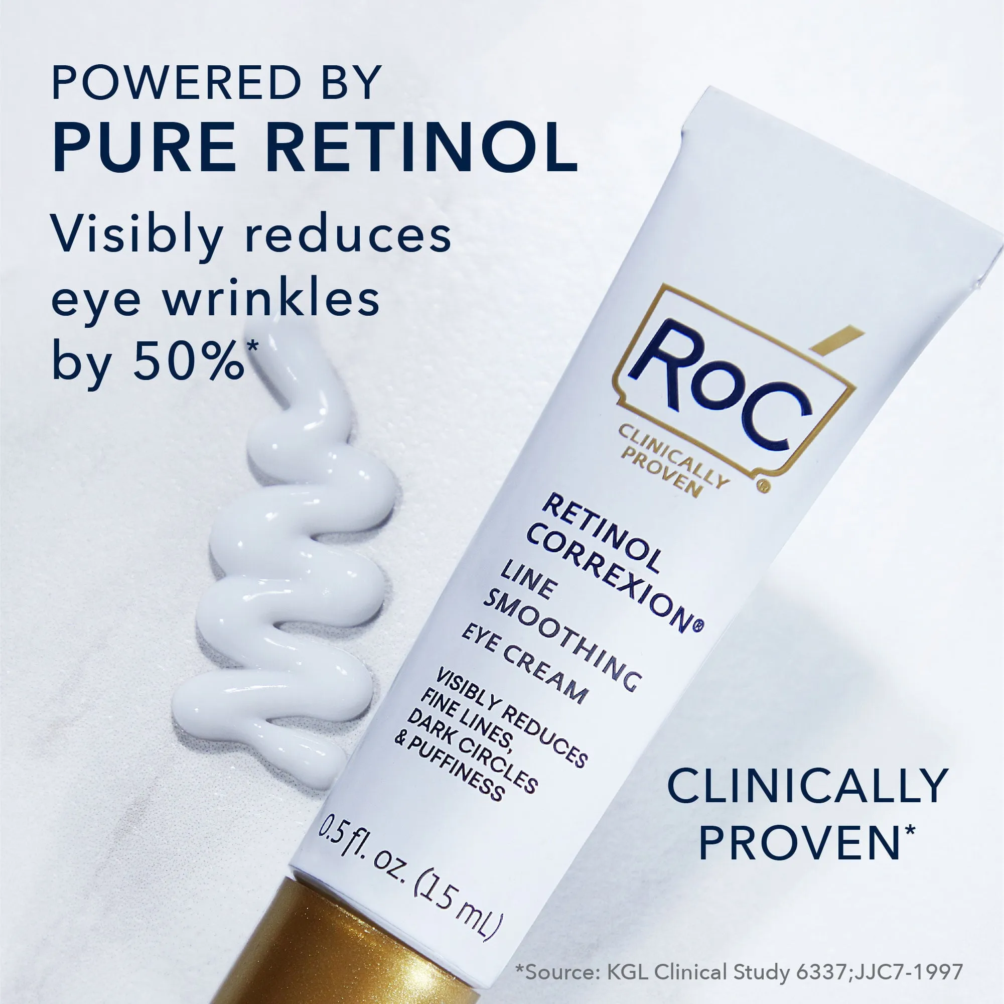 RoC Retinol Correxion Anti-Wrinkle   Firming Eye Cream for Dark Circles & Puffy Eyes, 0.5 oz