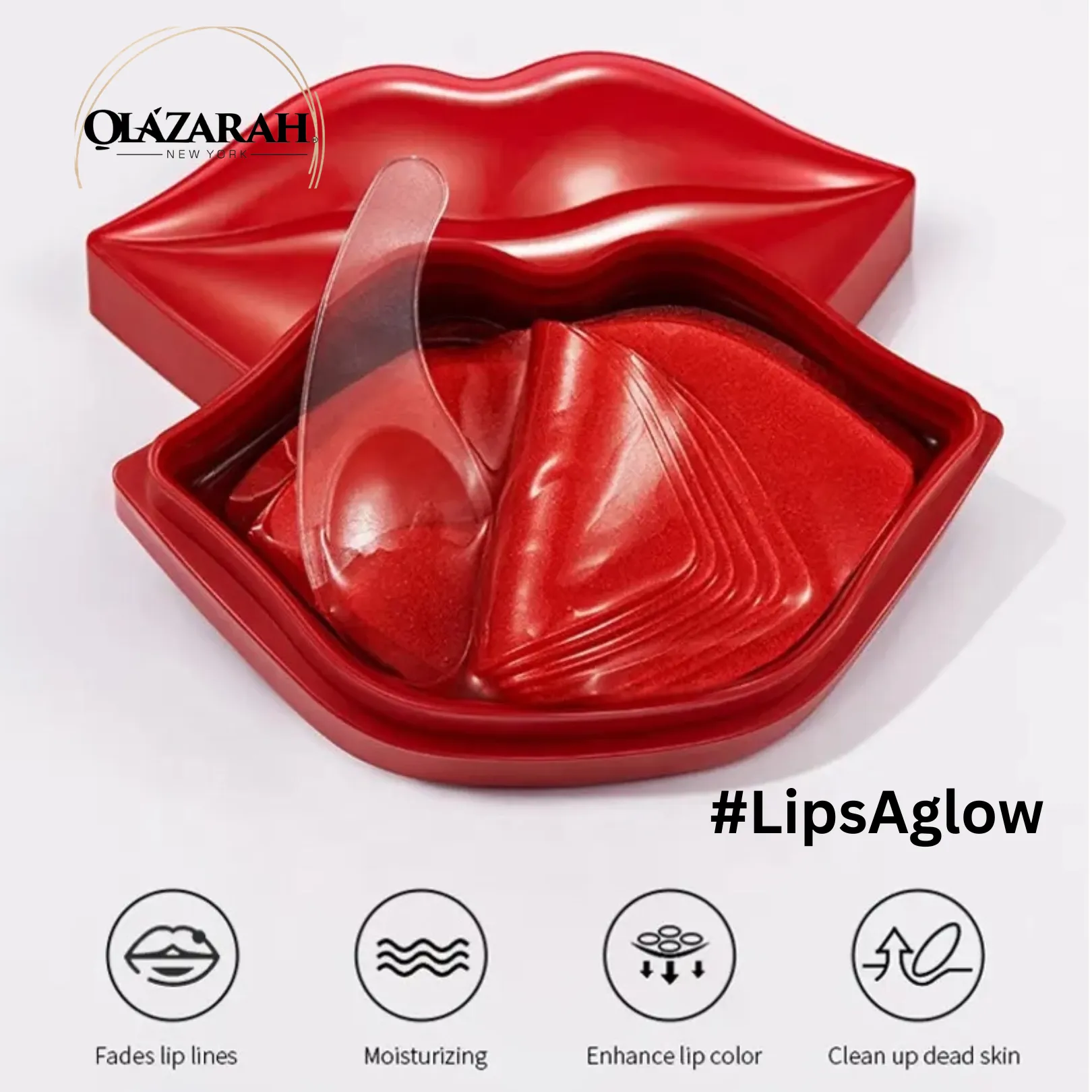 Rose Sleeping Lips Mask Patch (20 sheets), for Natural, Moisturizing & Hydrating Plumper Lips, 1 oz