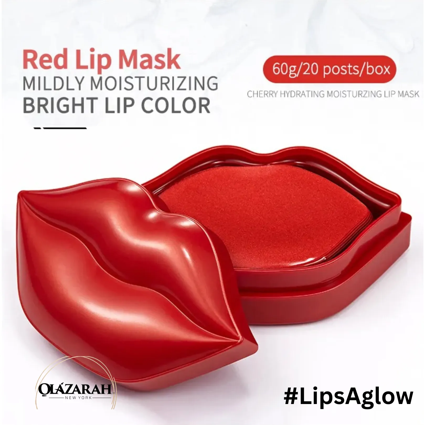 Rose Sleeping Lips Mask Patch (20 sheets), for Natural, Moisturizing & Hydrating Plumper Lips, 1 oz