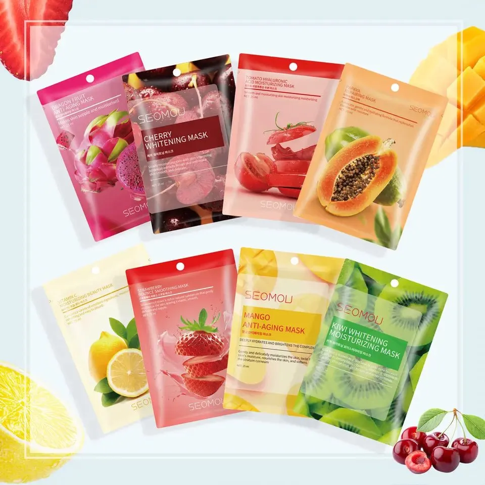 SEOMOU Kiwi Whitening & Moisturizing Korean Mask - Vitamin C, B, D, Calcium Phosphorus & potassium