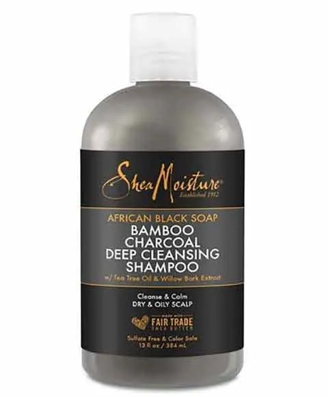 Shea Moisture African Black Soap Bamboo Charcoal Deep Cleansing Shampoo 384/577ml
