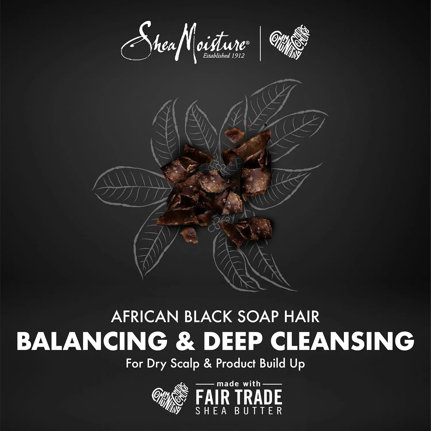Shea Moisture African Black Soap Bamboo Charcoal Deep Cleansing Shampoo 384/577ml
