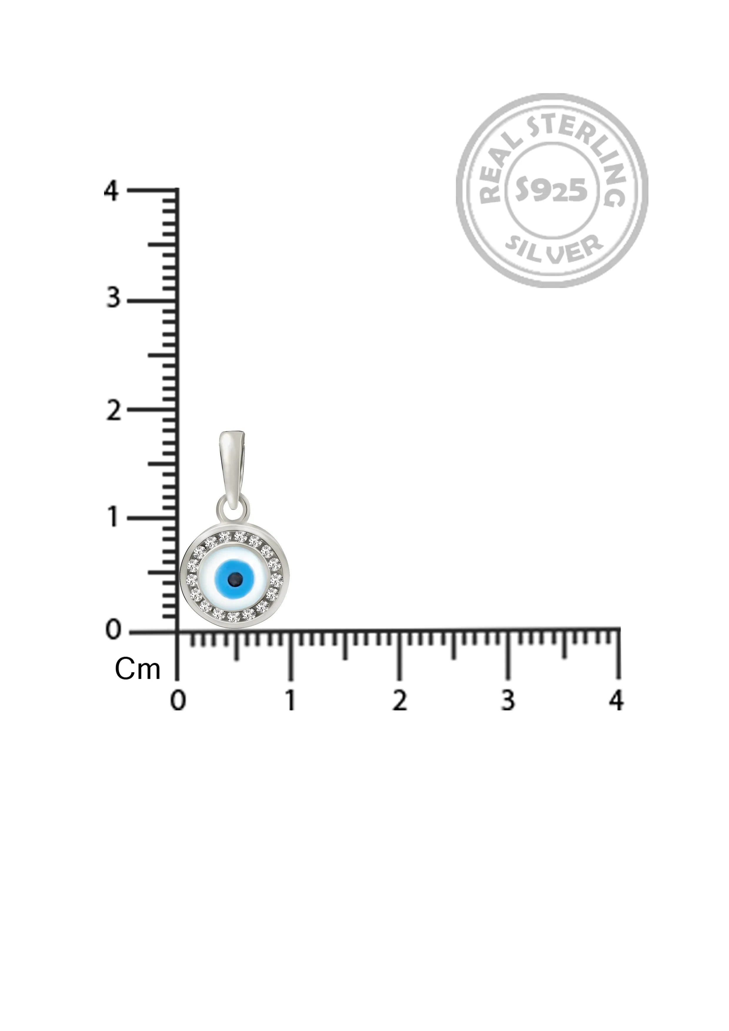 Silver Evil Eye Pendant with Link Chain