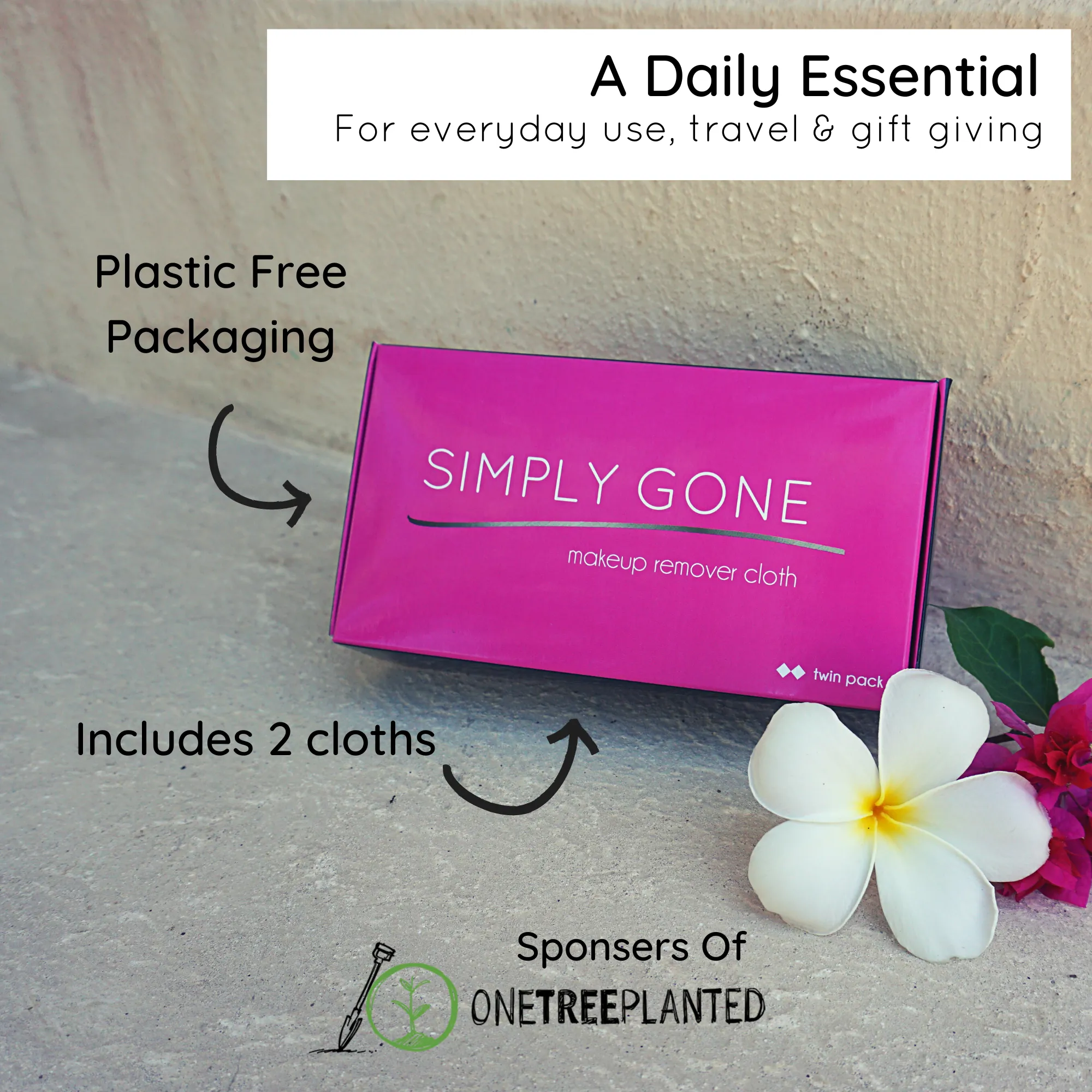 Simply Gone Makeup Remover Cloth - Set of 2 (Pink & Blue)